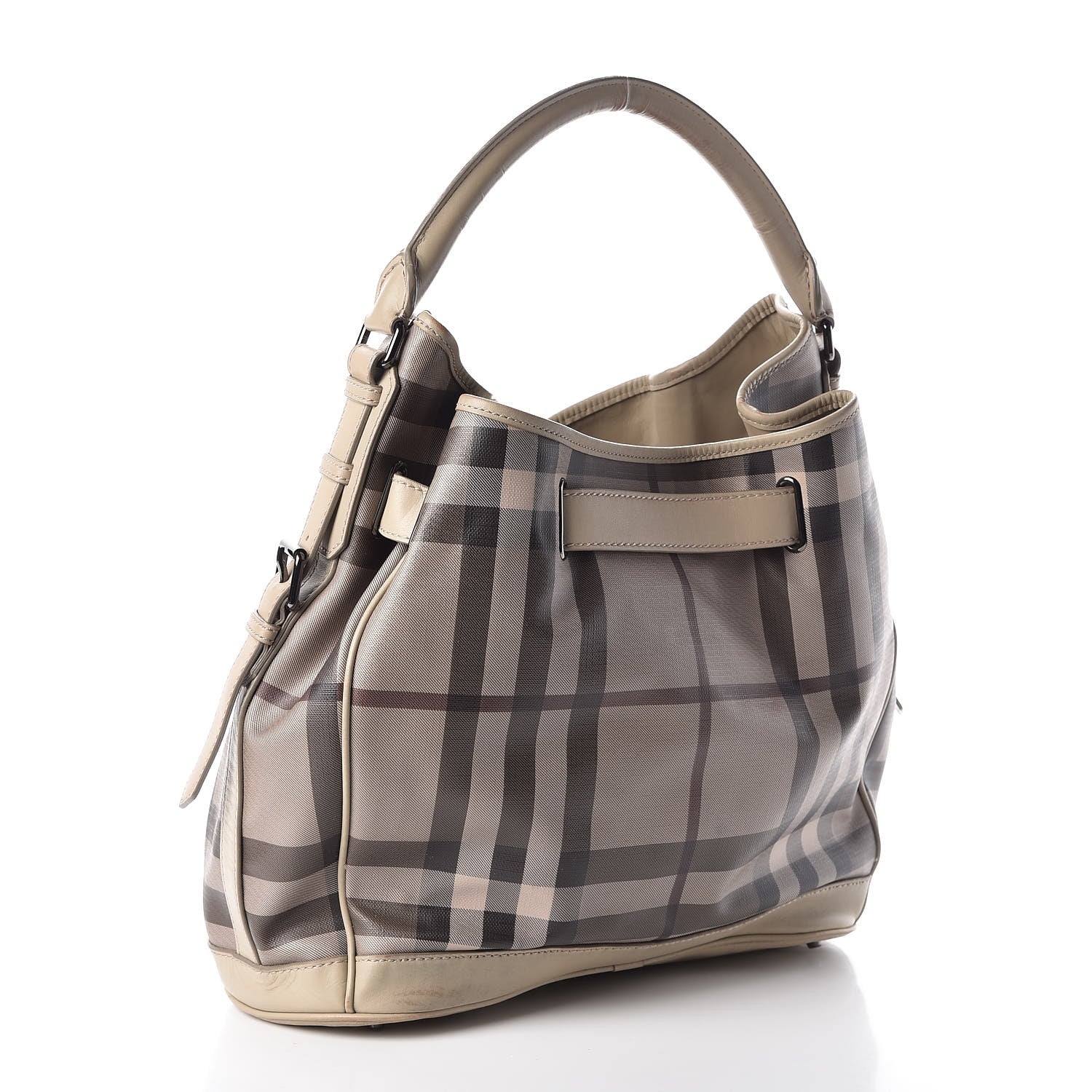 Burberry Smoked Check Medium Walden Belted Hobo Trench 3 of 12