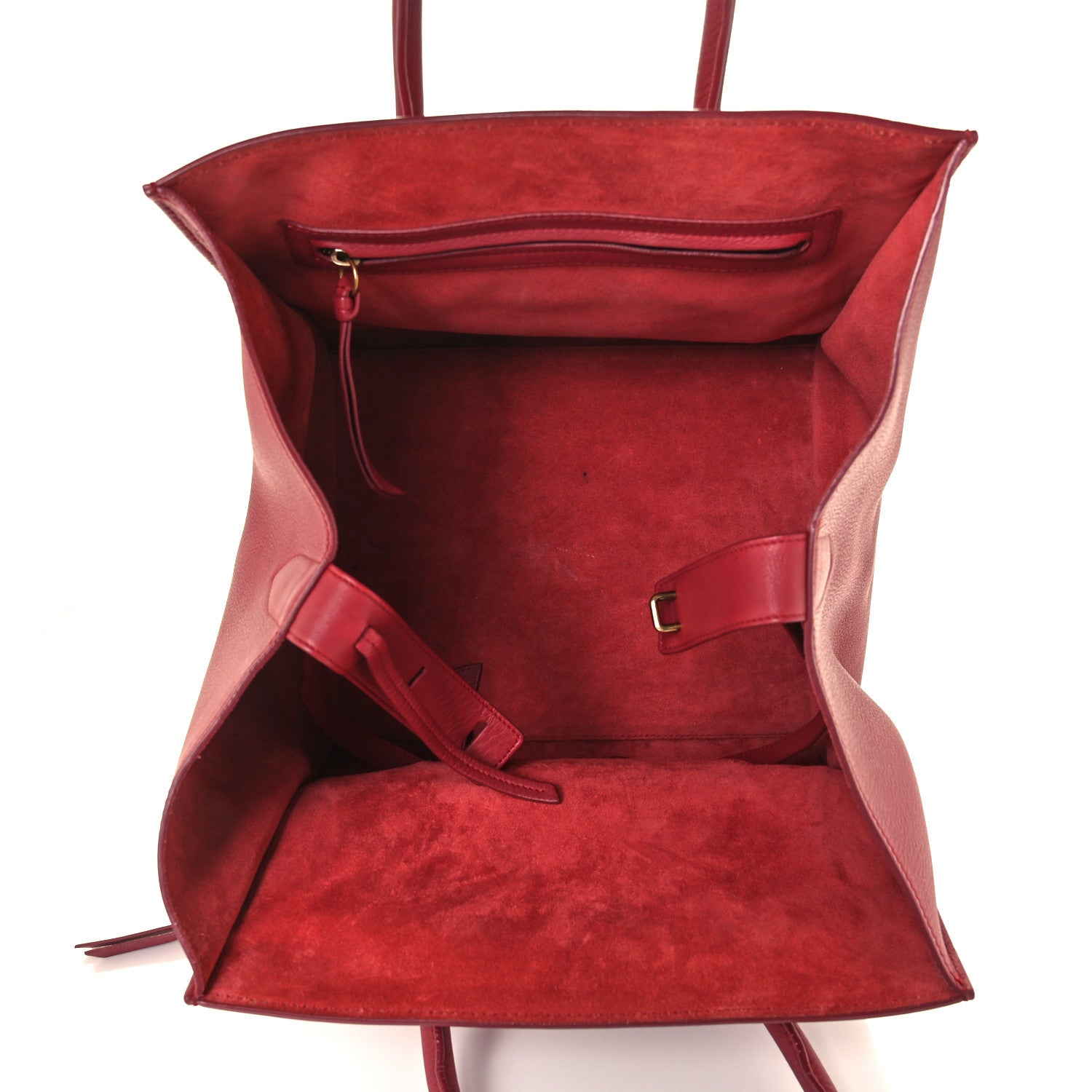 Celine Baby Grained Calfskin Medium Phantom Luggage Red 5 of 11