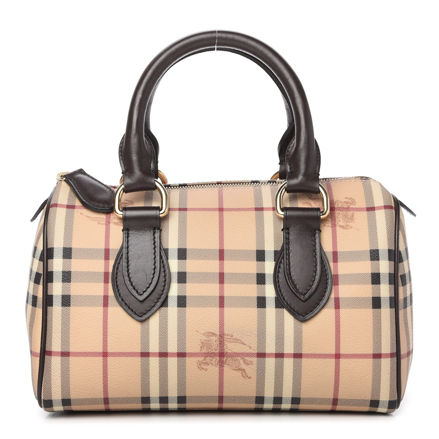 Burberry Haymarket Check Small Chester Bowling Bag Chocolate 1 of 10