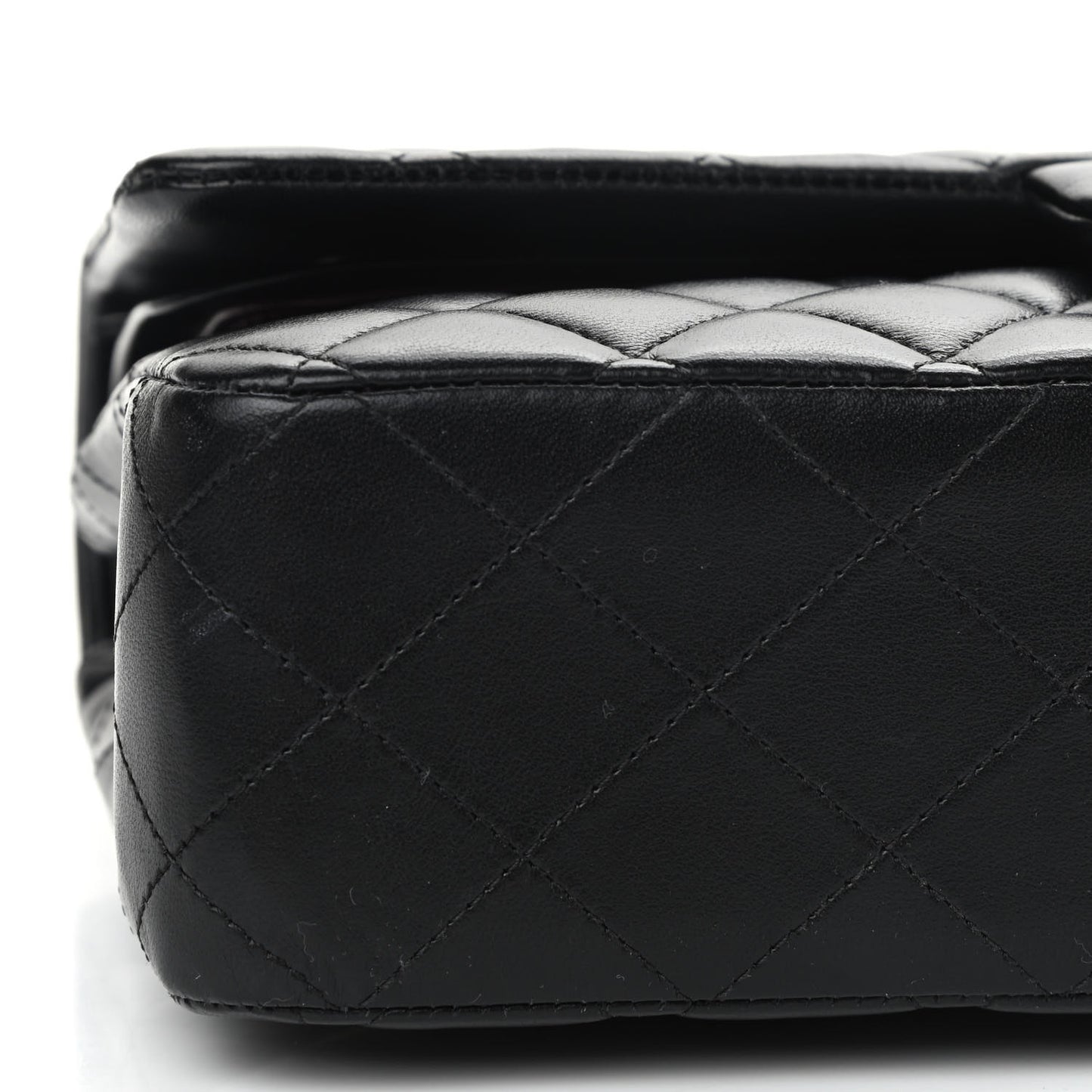 Lambskin Quilted Medium Double Flap Black