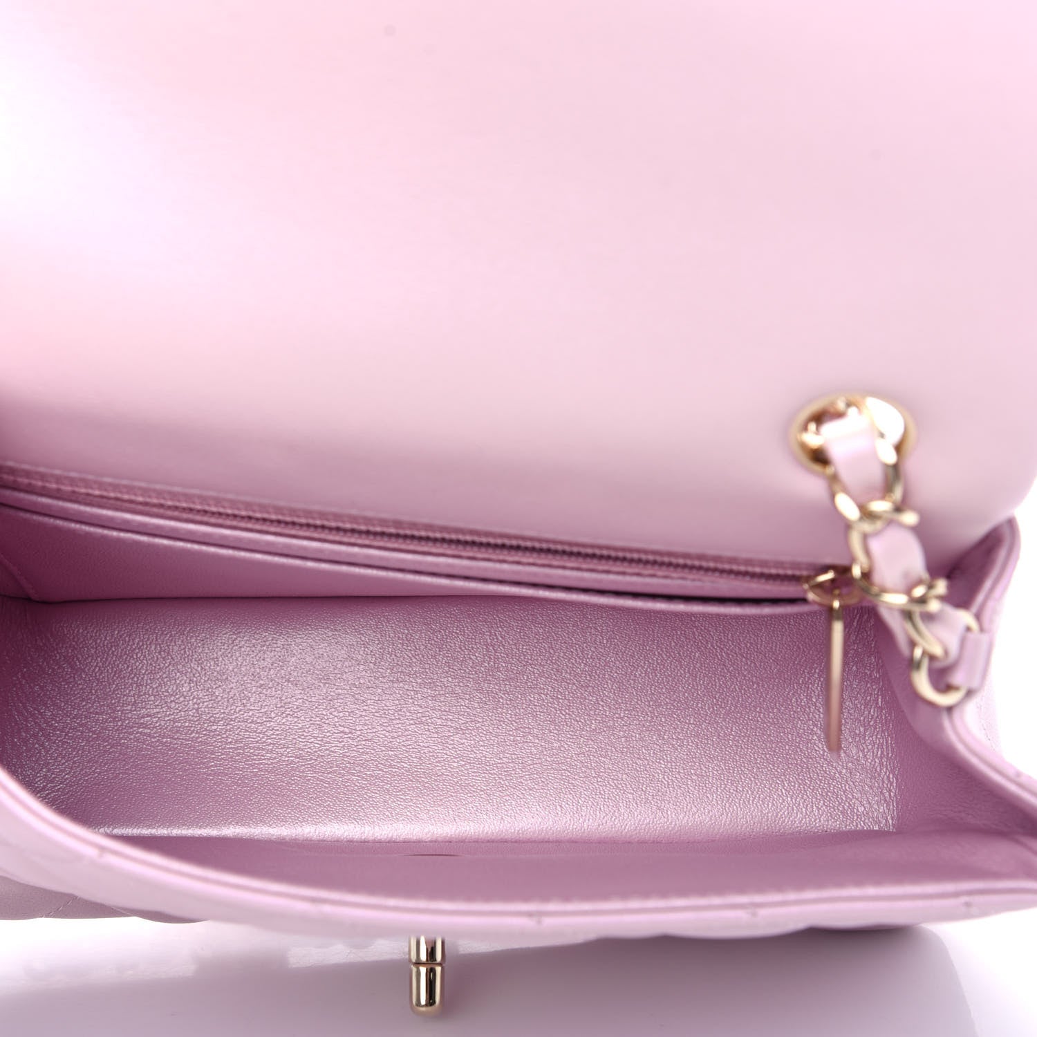 Chanel Iridescent Calfskin Quilted Mini Rectangular Flap Light Pink 5 of 11