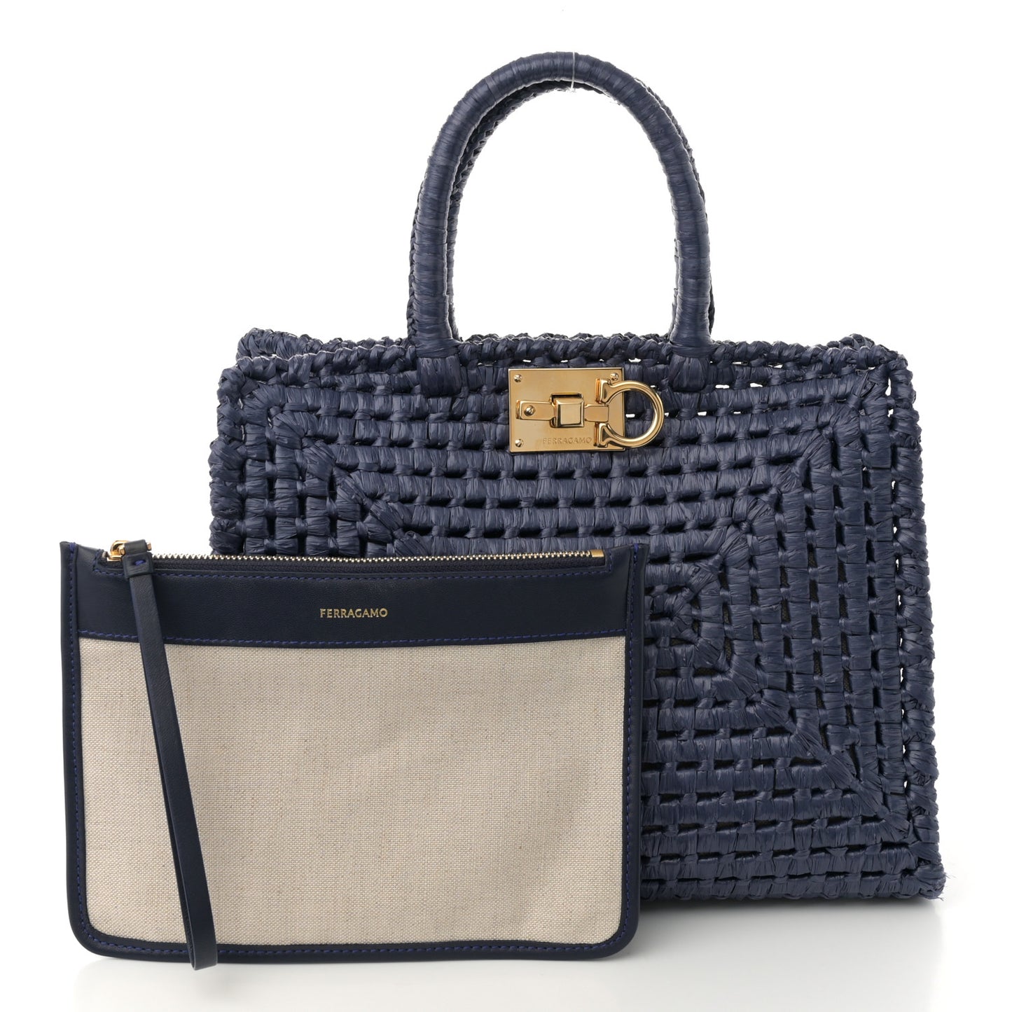 Raffia Medium The Studio Box Bag Midnight