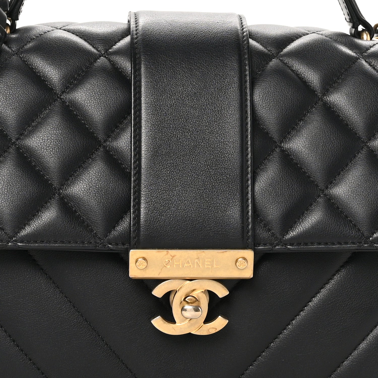 Chanel Calfskin Quilted Chevron In The City Bag Black 8 of 10