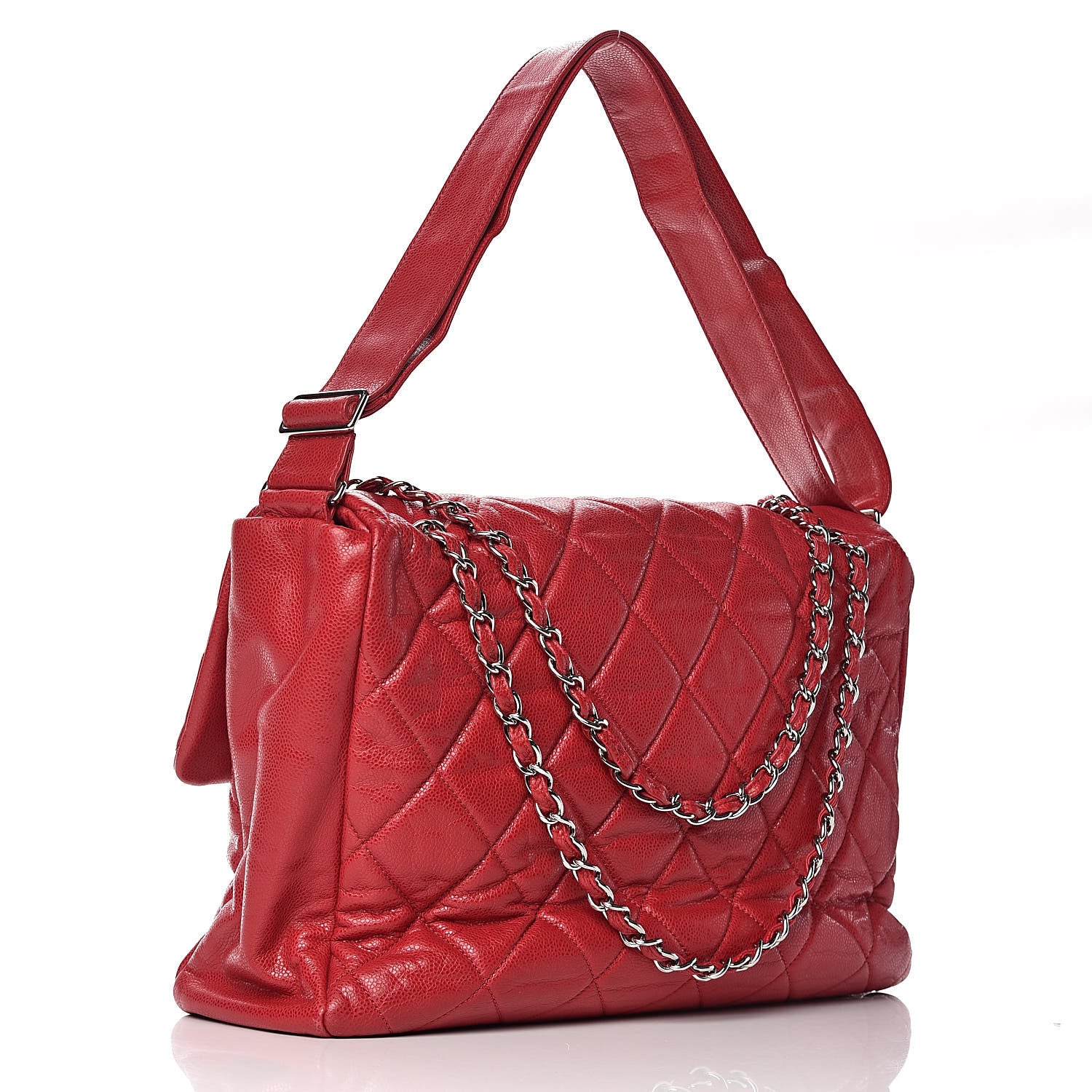 Chanel Glazed Caviar Quilted Stretch Spirit Messenger Bag Pink 3 of 10
