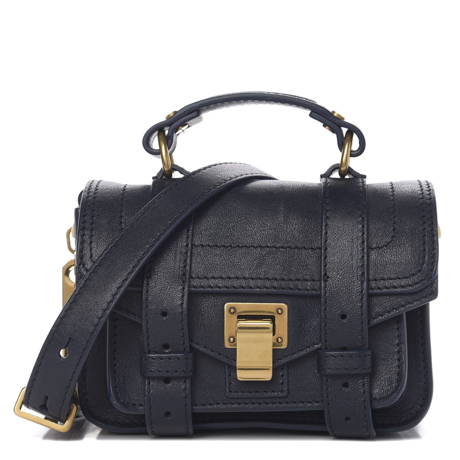 Proenza Schouler Lambskin Micro PS1 Satchel Midnight 1 of 8