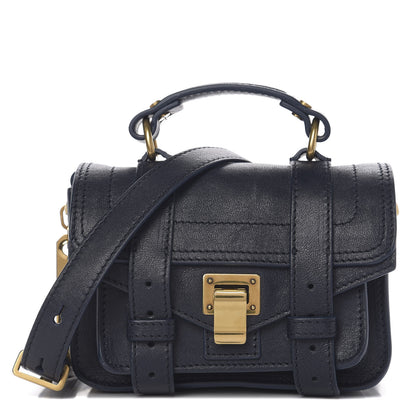 Proenza Schouler Lambskin Micro PS1 Satchel Midnight 1 of 8