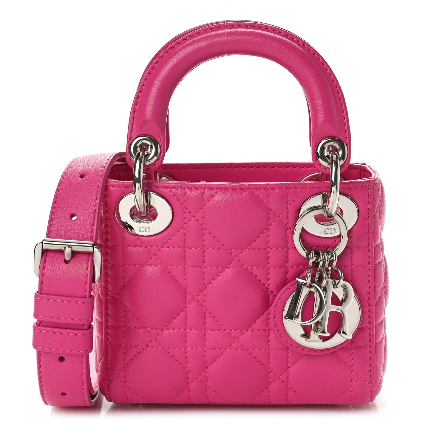 Lambskin Cannage Micro Lady Dior Pink
