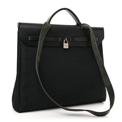 Hermes Toile Vache Calfskin Herbag 39 MM Black 4 of 16