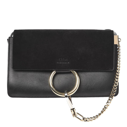 Chloe Suede Calfskin Small Faye Shoulder Bag Black 1 of 6