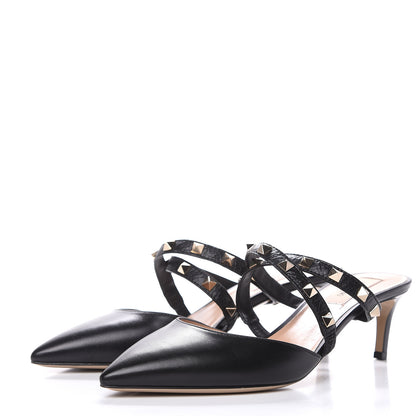 Valentino Garavani Nappa Rockstud Criss Cross 55mm Mules 37.5 Black 3 of 9