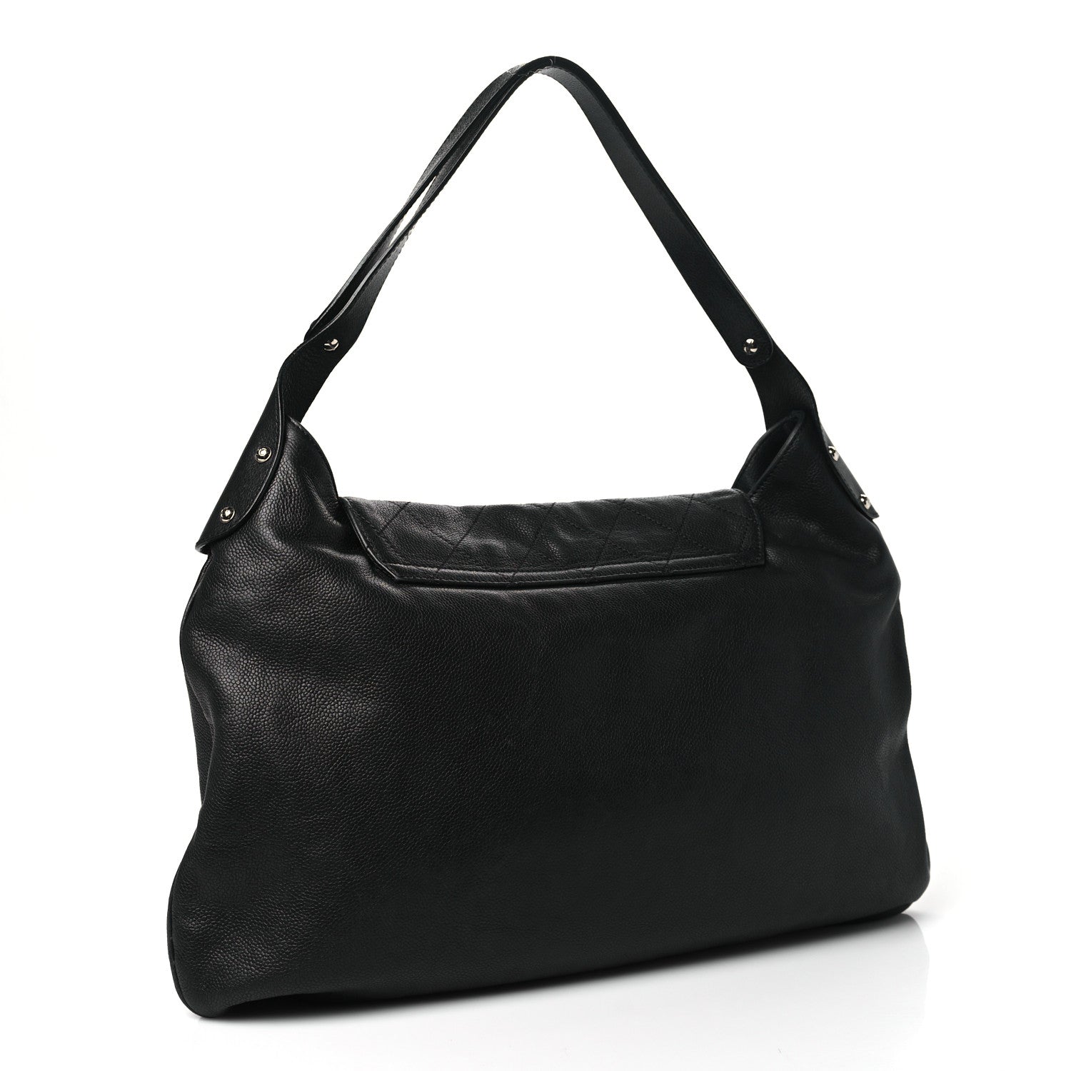 Chanel Caviar Stitched Pocket In The City Hobo Black 3 of 14