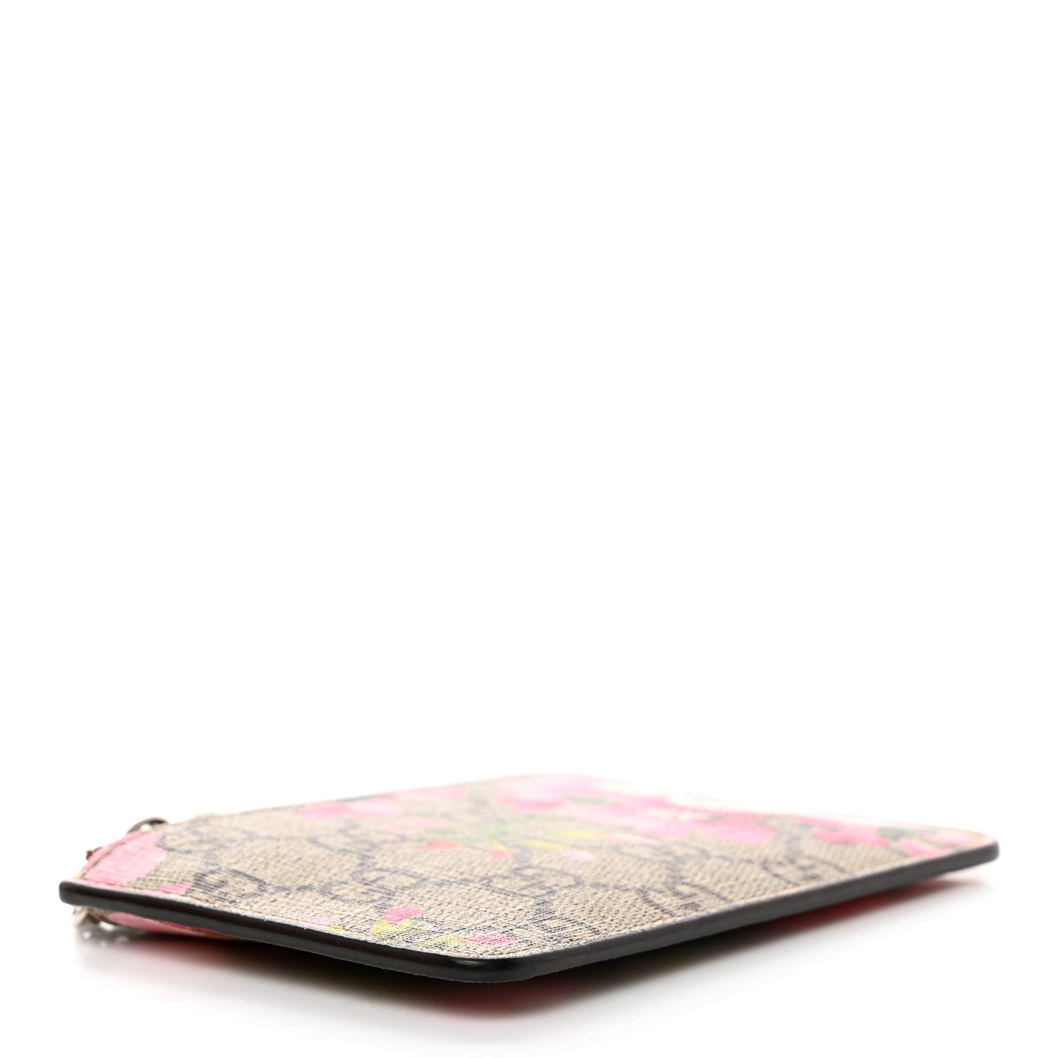 Gucci GG Supreme Monogram Blooms Key Ring Coin Case Beige Multicolor Dry Rose 4 of 7