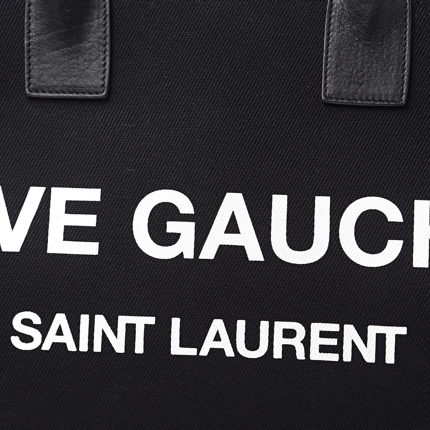 Linen Calfskin Rive Gauche Tote Black