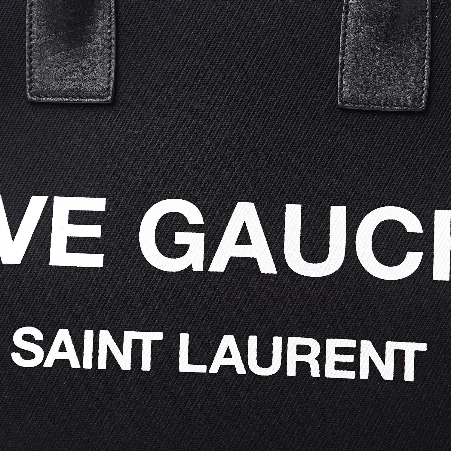 Saint Laurent Linen Calfskin Rive Gauche Tote Black 15 of 16