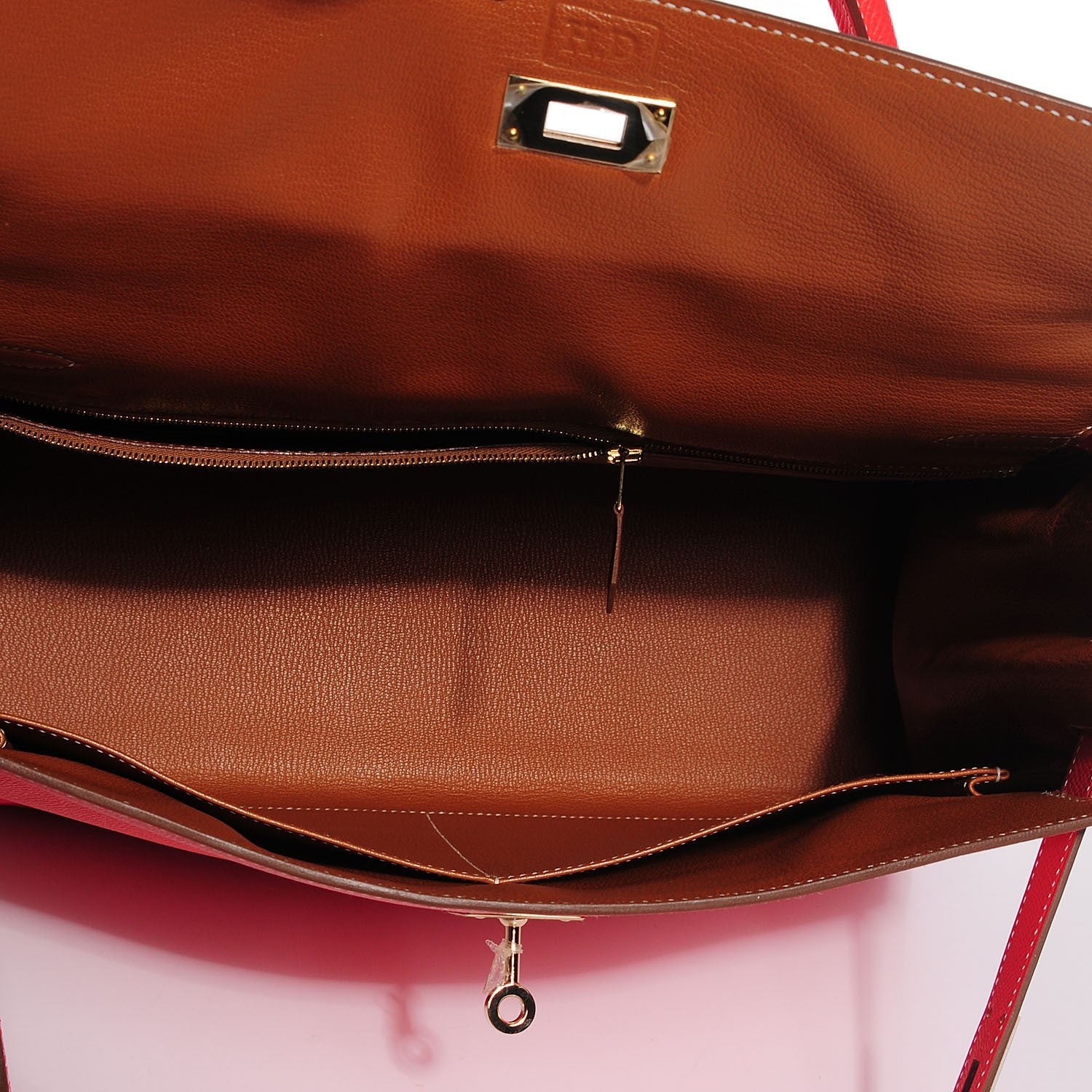 Hermes Epsom Verso Kelly Retourne 35 Rose Jaipur Gold 6 of 29