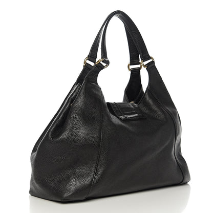 Gucci Pebbled Calfskin Medium Greenwich Shoulder Bag Black 2 of 10
