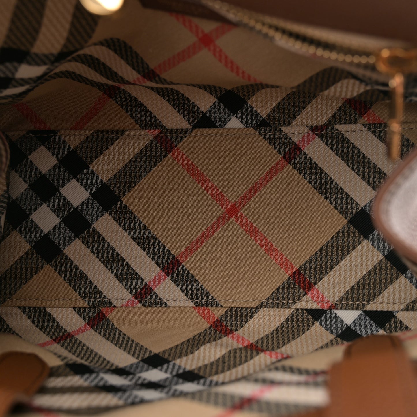 Grainy Calfskin Nova Check Mini Cotswolds Tote Hazel