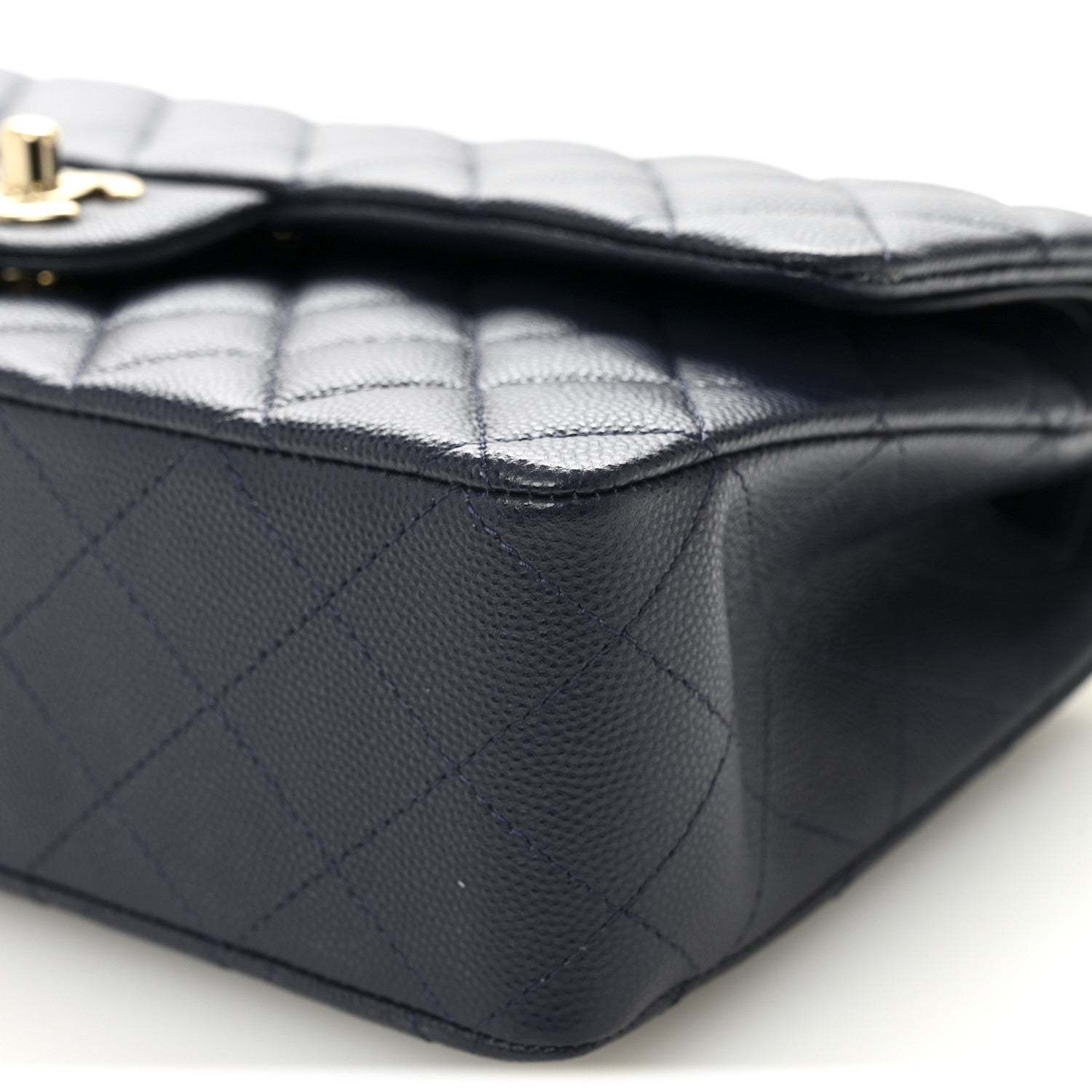 Chanel Caviar Quilted Medium Double Flap Navy 10 of 10