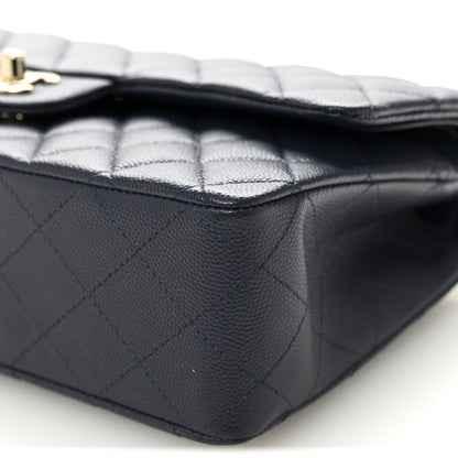 Chanel Caviar Quilted Medium Double Flap Navy 10 of 10