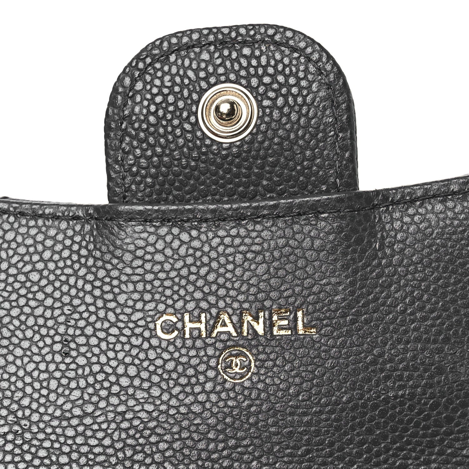 Chanel Caviar Quilted Flap Card Holder Wallet Dark Grey 6 of 9