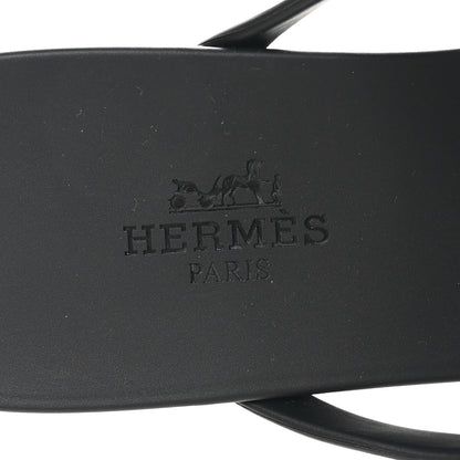 Hermes Rubber Womens Egerie Sandals 37 Black 7 of 10