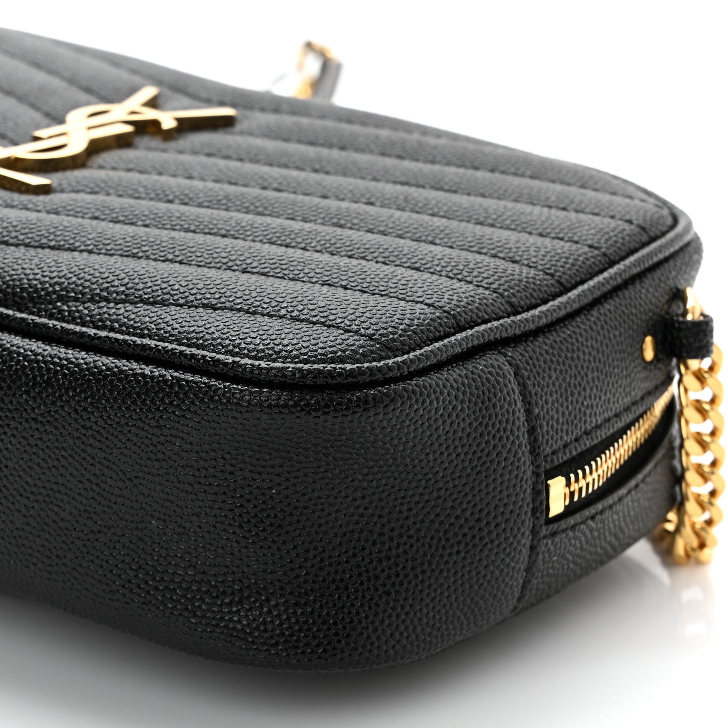 Saint Laurent Grain De Poudre Matelasse Monogram Mini Lou Camera Bag Black 10 of 11