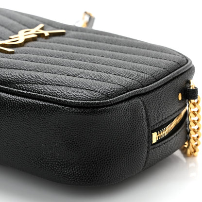 Saint Laurent Grain De Poudre Matelasse Monogram Mini Lou Camera Bag Black 10 of 11