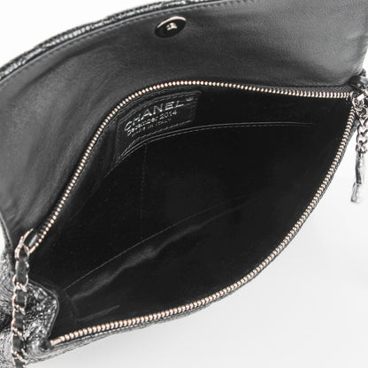 Chanel Vinyl Quilted Clutch with Chain Black 6 of 8