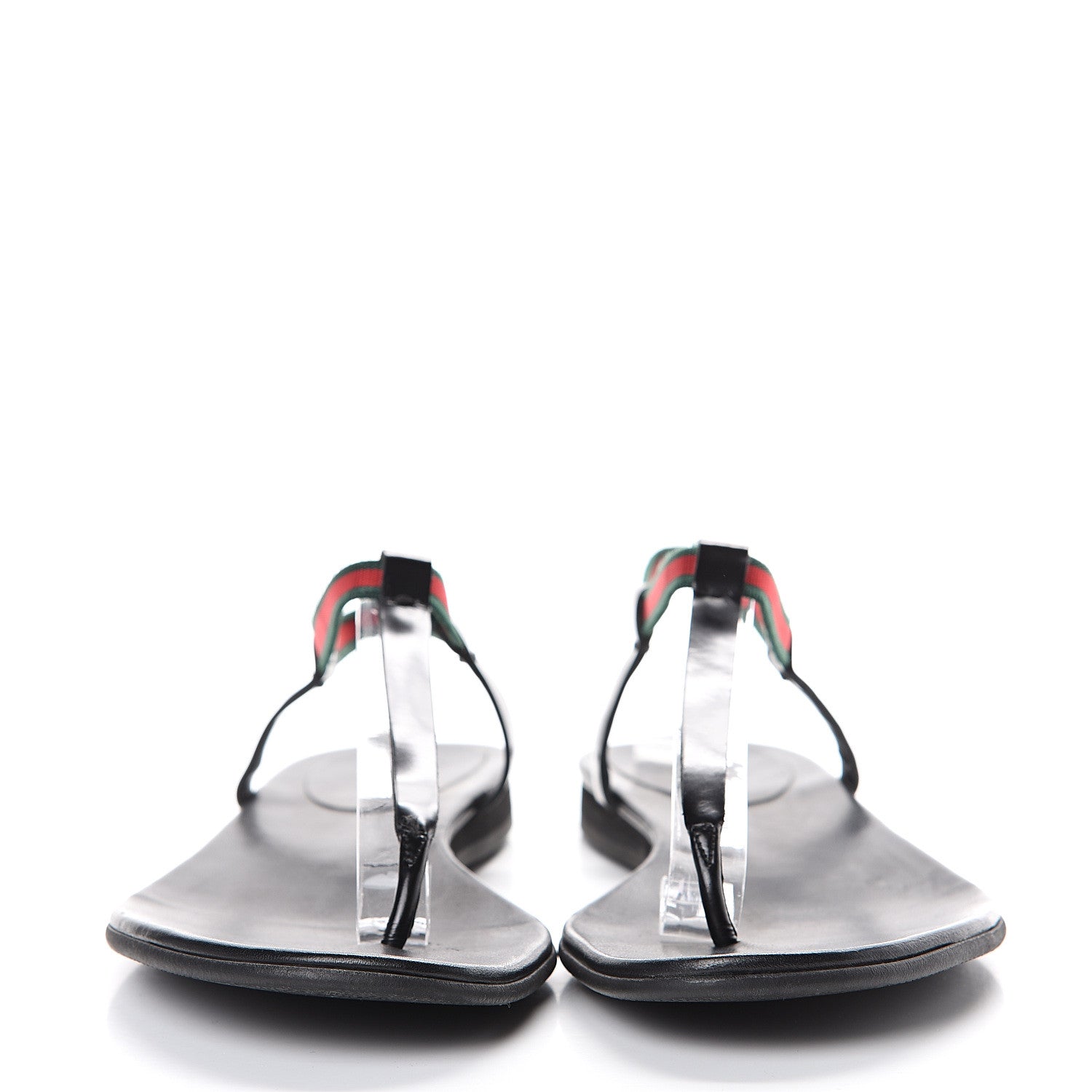 Gucci Calfskin Web Thong Sandals 39 Black 2 of 11