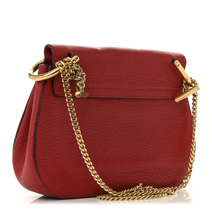 Chloe Grained Lambskin Mini Drew Shoulder Bag Plaid Red 3 of 15
