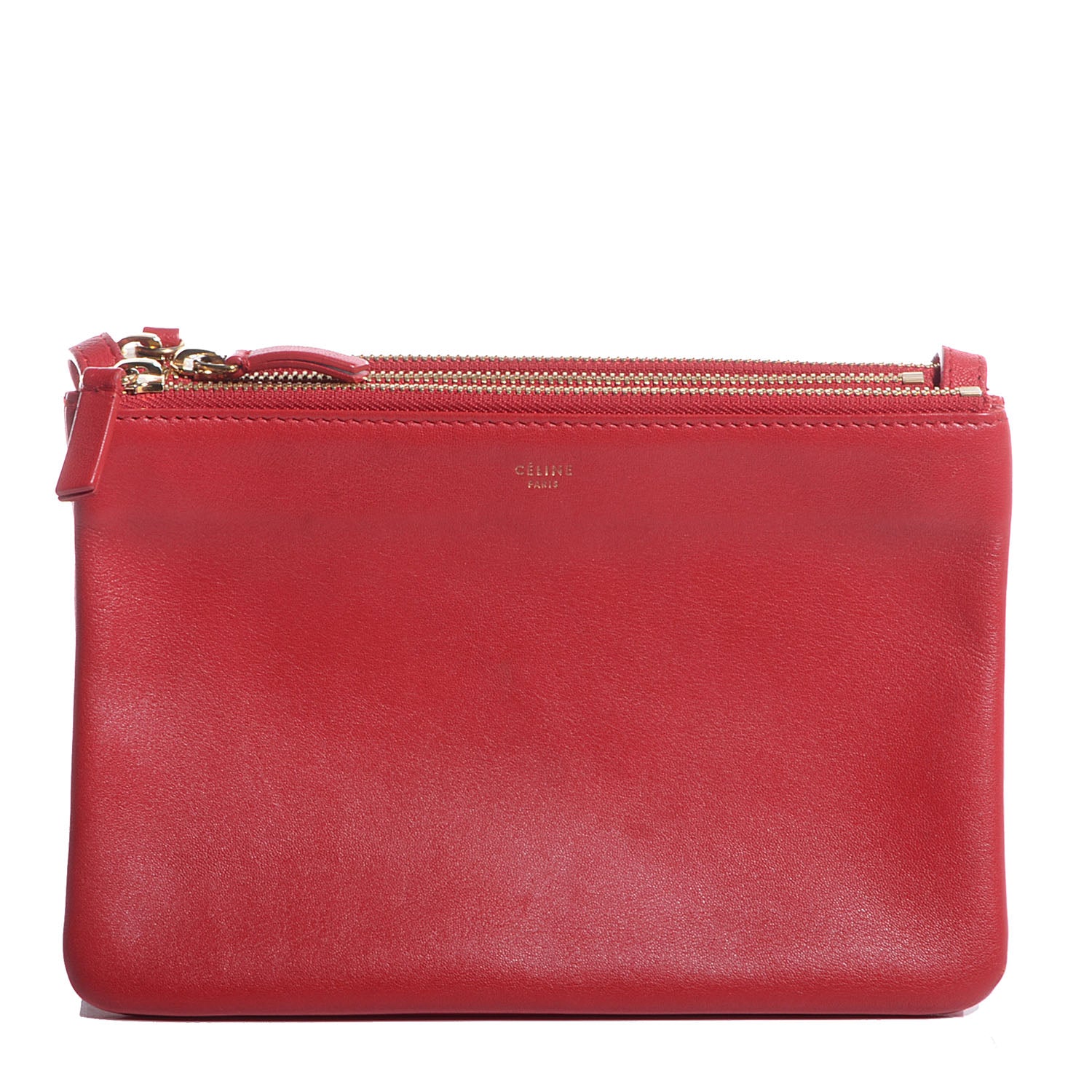 Celine Lambskin Small Trio Crossbody Bag Red 1 of 7