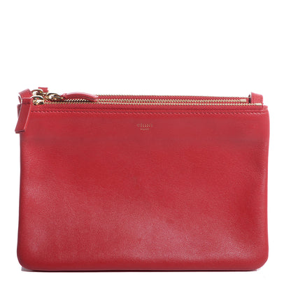 Celine Lambskin Small Trio Crossbody Bag Red 1 of 7