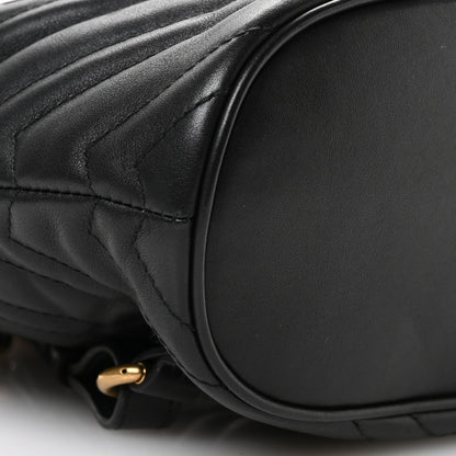 Gucci Calfskin Matelasse GG Marmont Flap Backpack Black 9 of 10