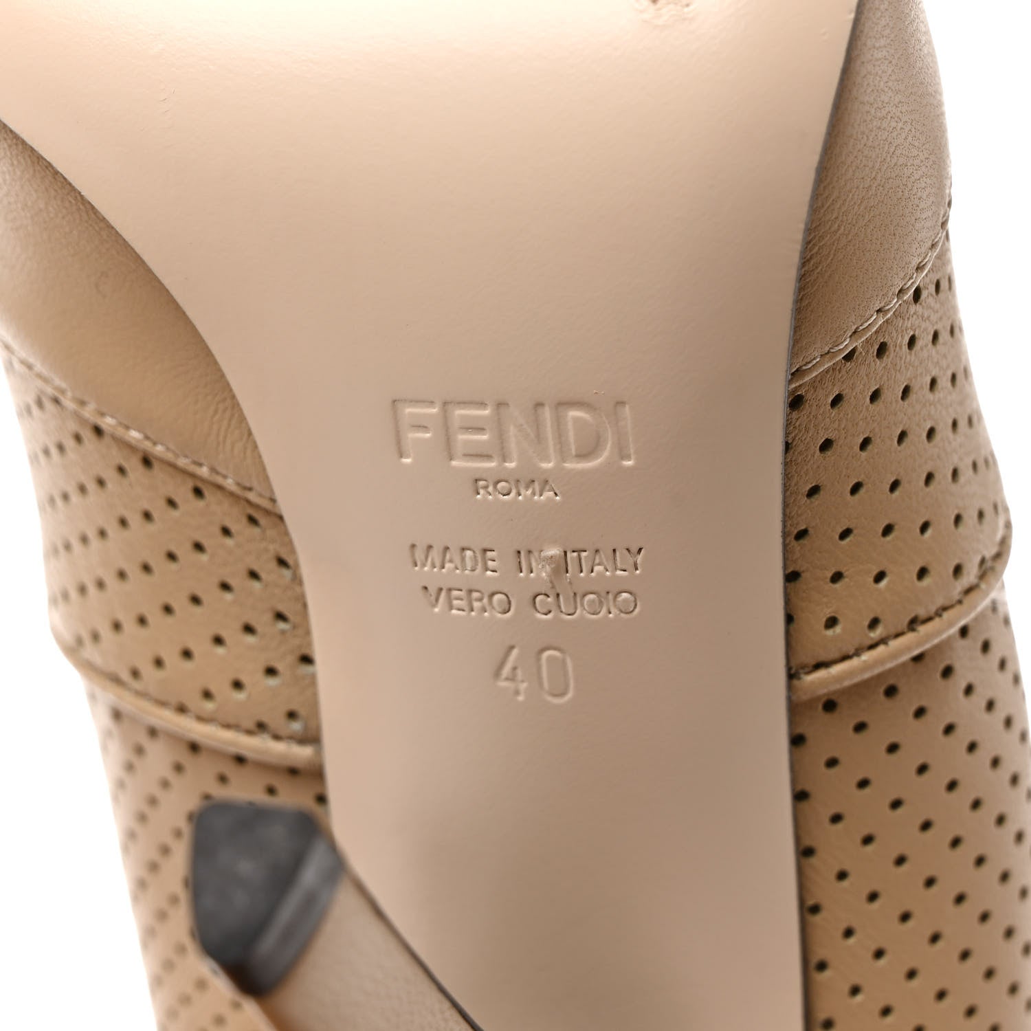Fendi Nappa Stretch Fabric Perforated Striped Rockoko 105mm Sock Boots 40 Amido 6 of 8
