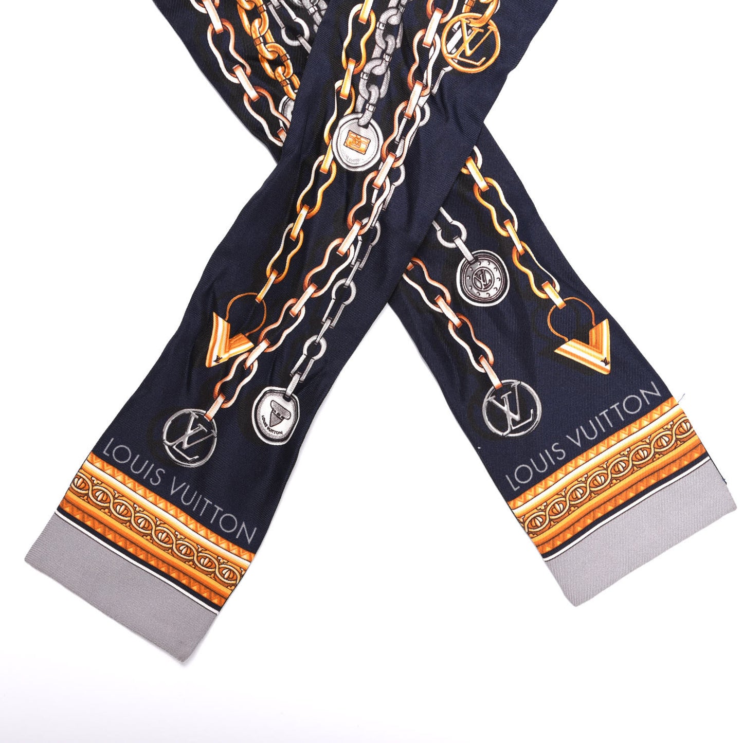 Silk Monogram Vendome Bandeau Navy