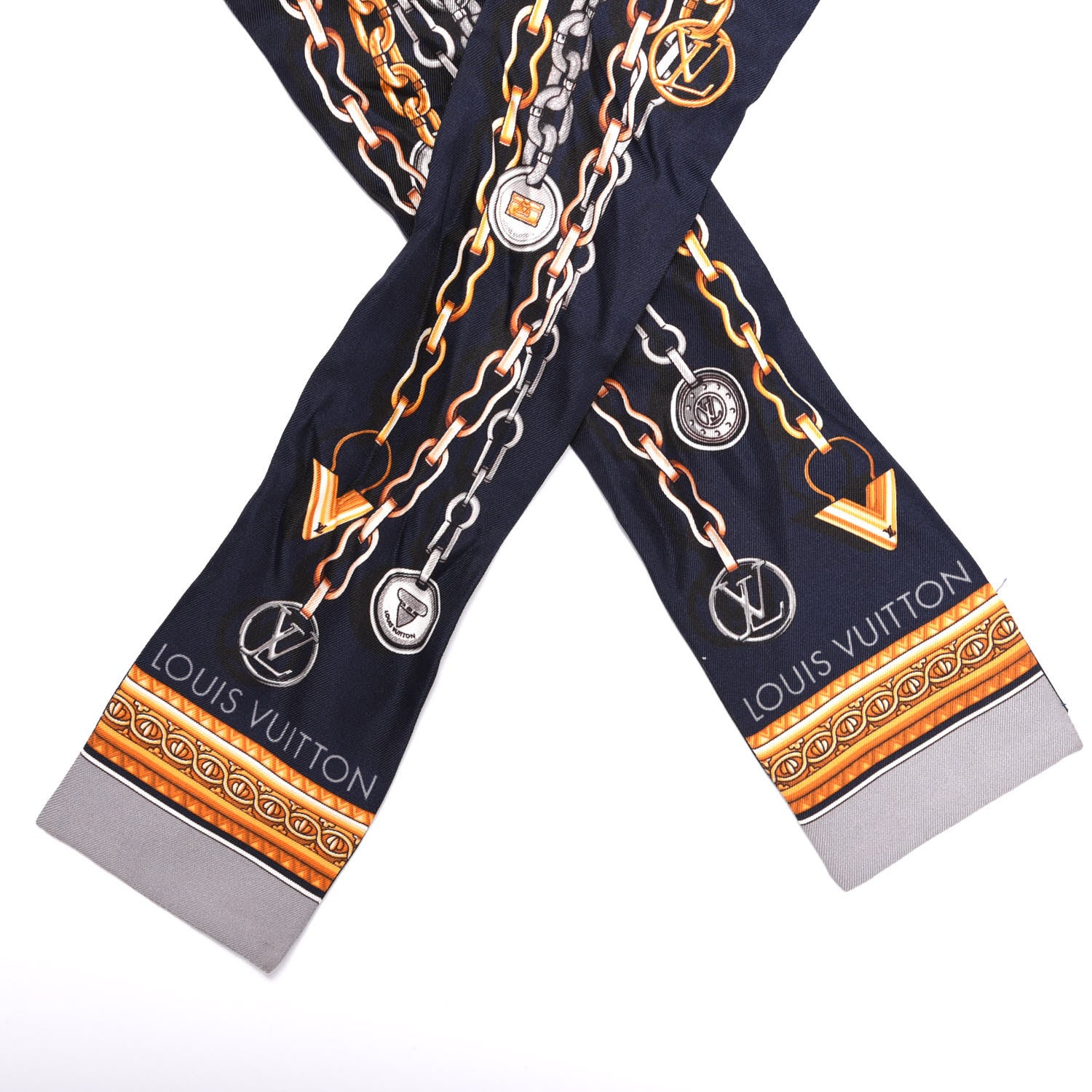 Louis Vuitton Silk Monogram Vendome Bandeau Navy 2 of 3