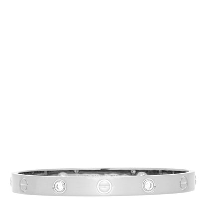 Cartier 18K White Gold 4 Diamond LOVE Bracelet 16 1 of 4