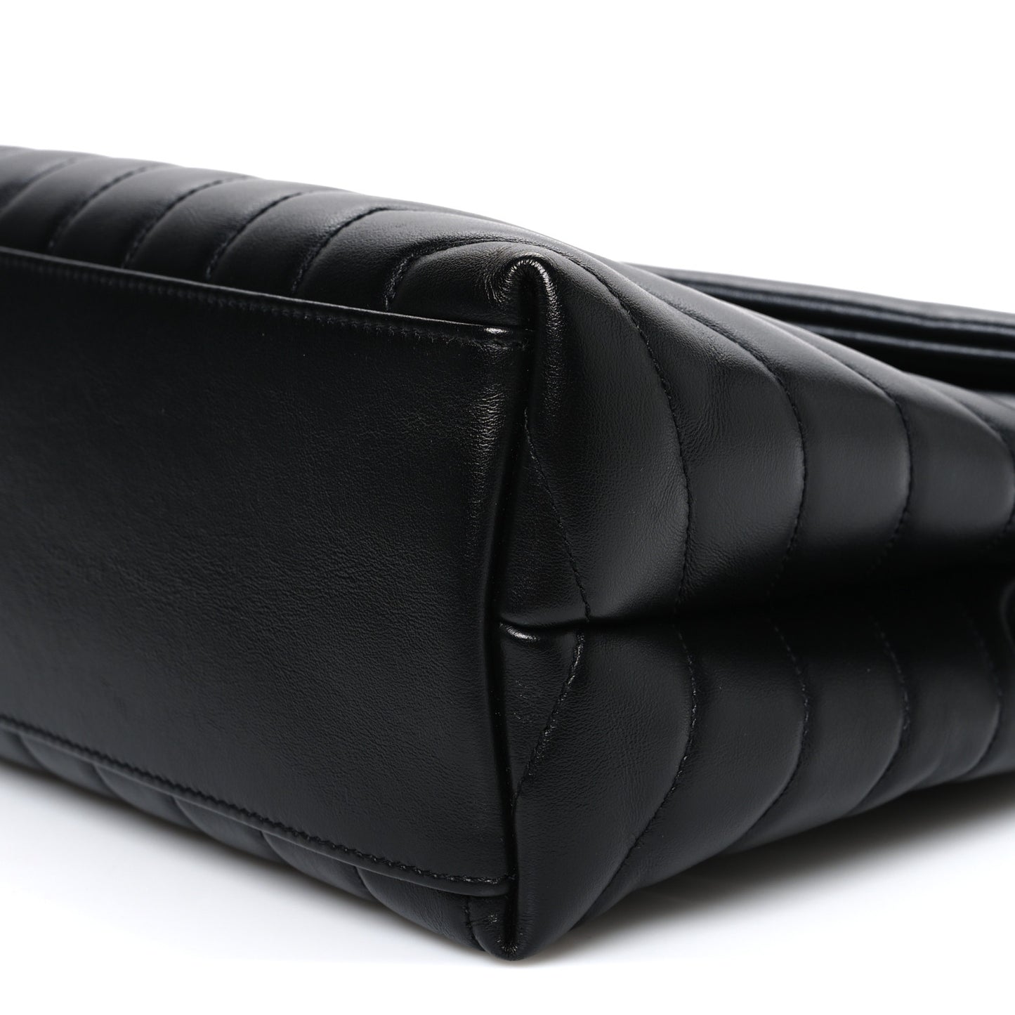 Calfskin Y Quilted Monogram Monochrome Medium Loulou Chain Satchel Black Black