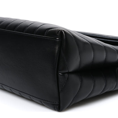 Saint Laurent Calfskin Y Quilted Monogram Monochrome Medium Loulou Chain Satchel Black Black 10 of 10