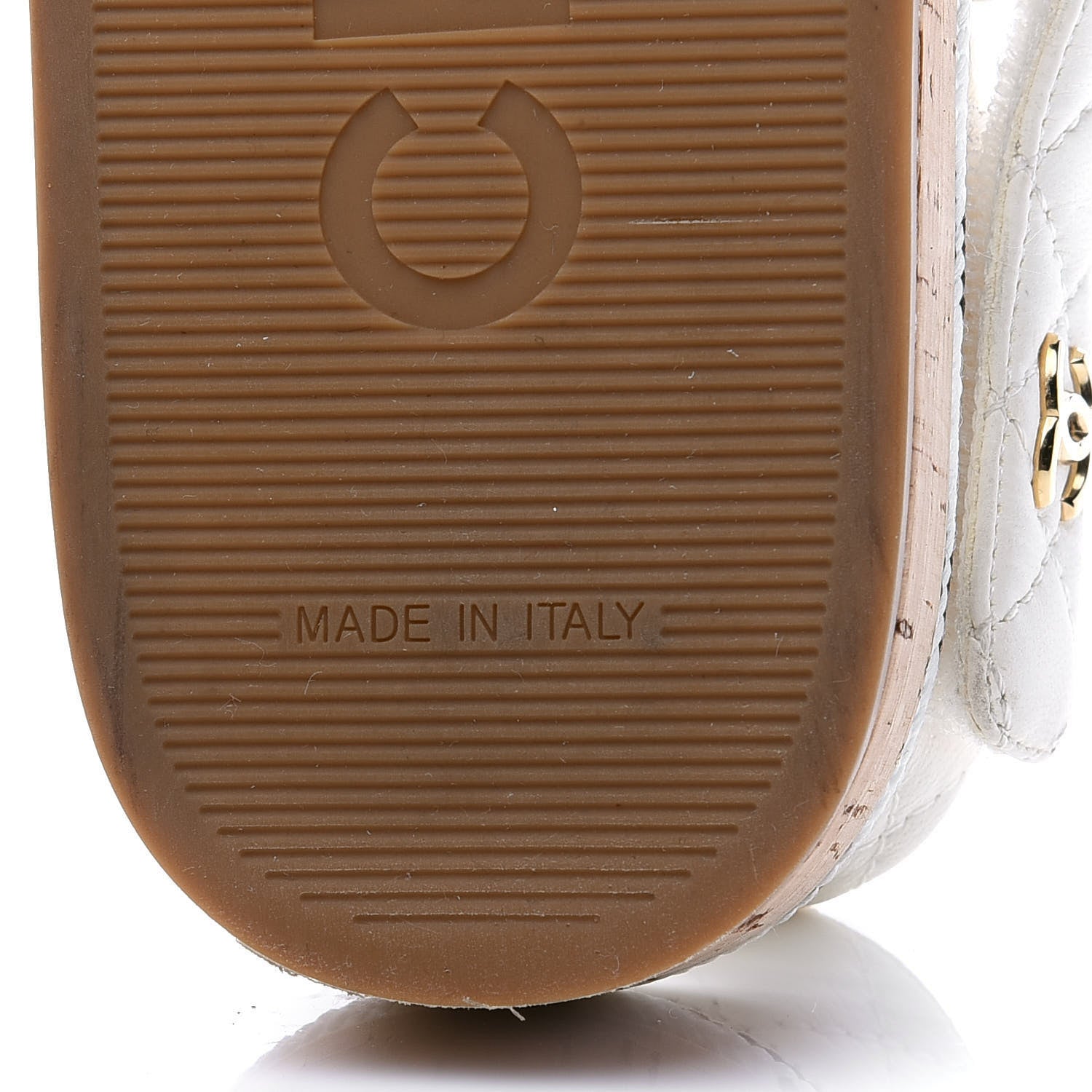 Chanel Cord Lambskin Quilted Logo Sandals 38 White Black 14 of 19