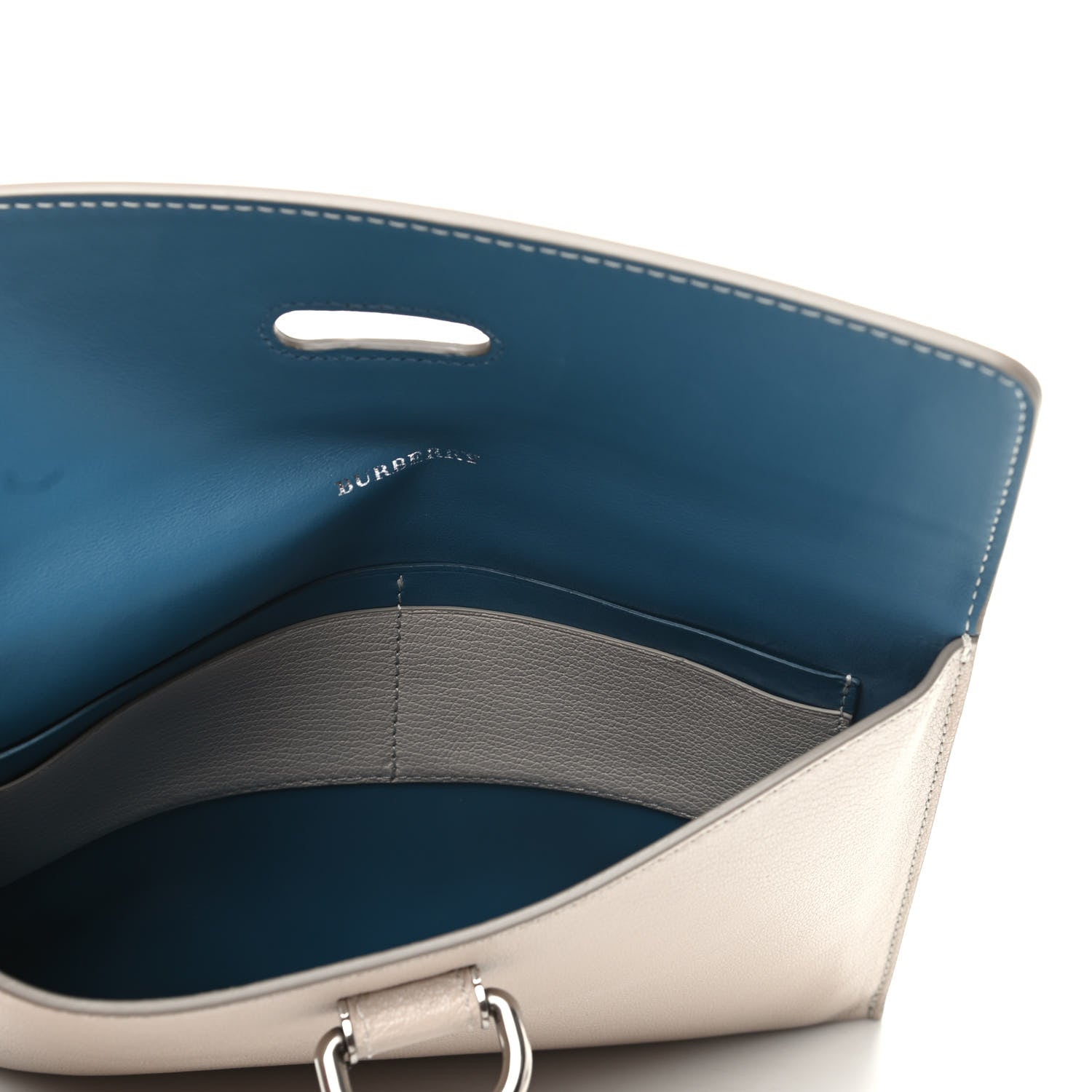 Burberry Goatskin Pendleton D-Ring Clutch Stone 5 of 6