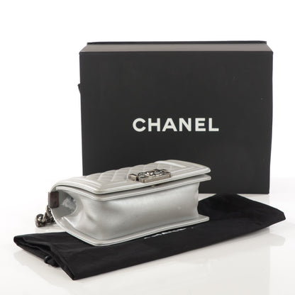 Chanel Calfskin Quilted Small Boy Flap Silver 4 of 9