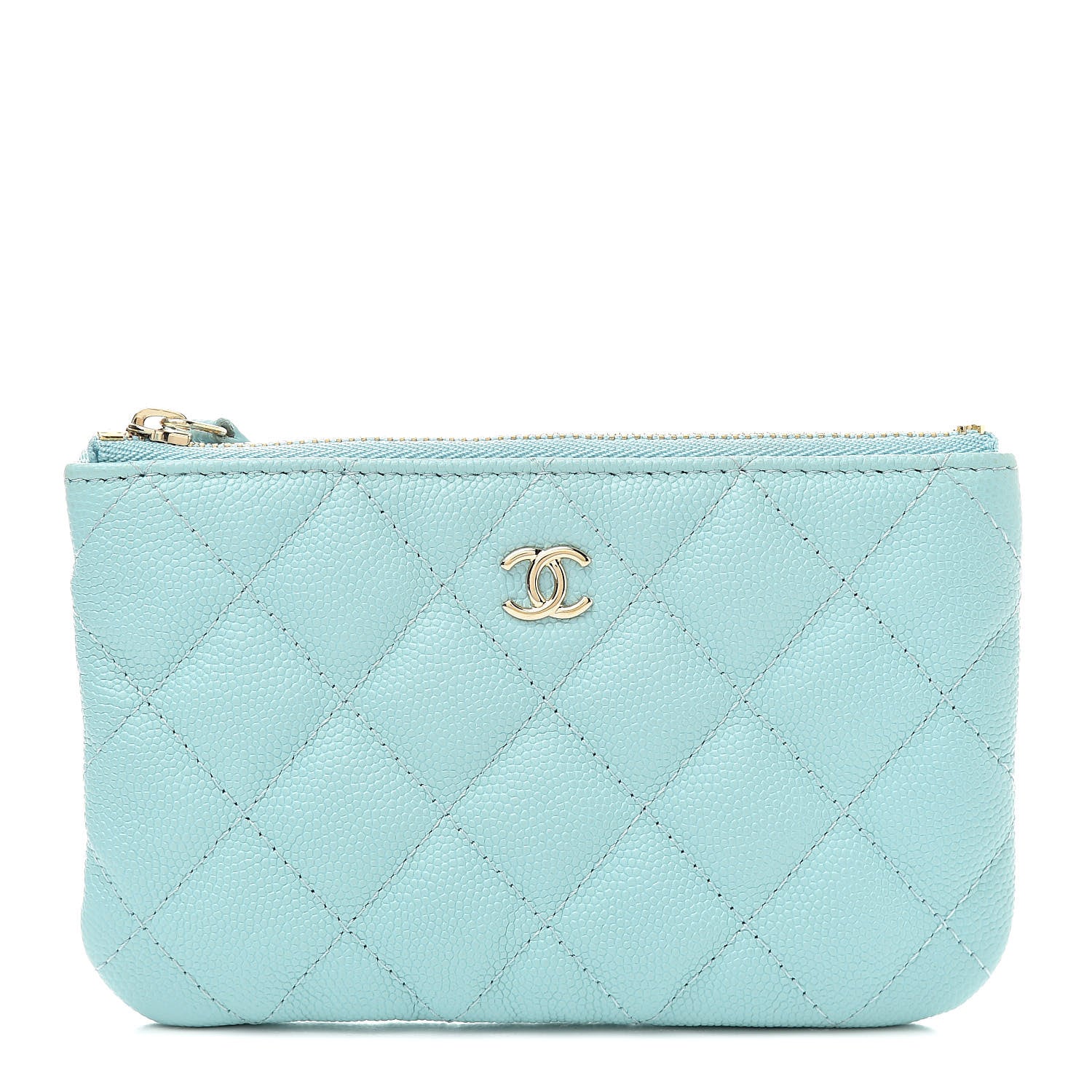 Chanel Caviar Quilted Small Cosmetic Case Light Blue 1 of 9