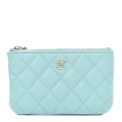 Chanel Caviar Quilted Small Cosmetic Case Light Blue 1 of 9