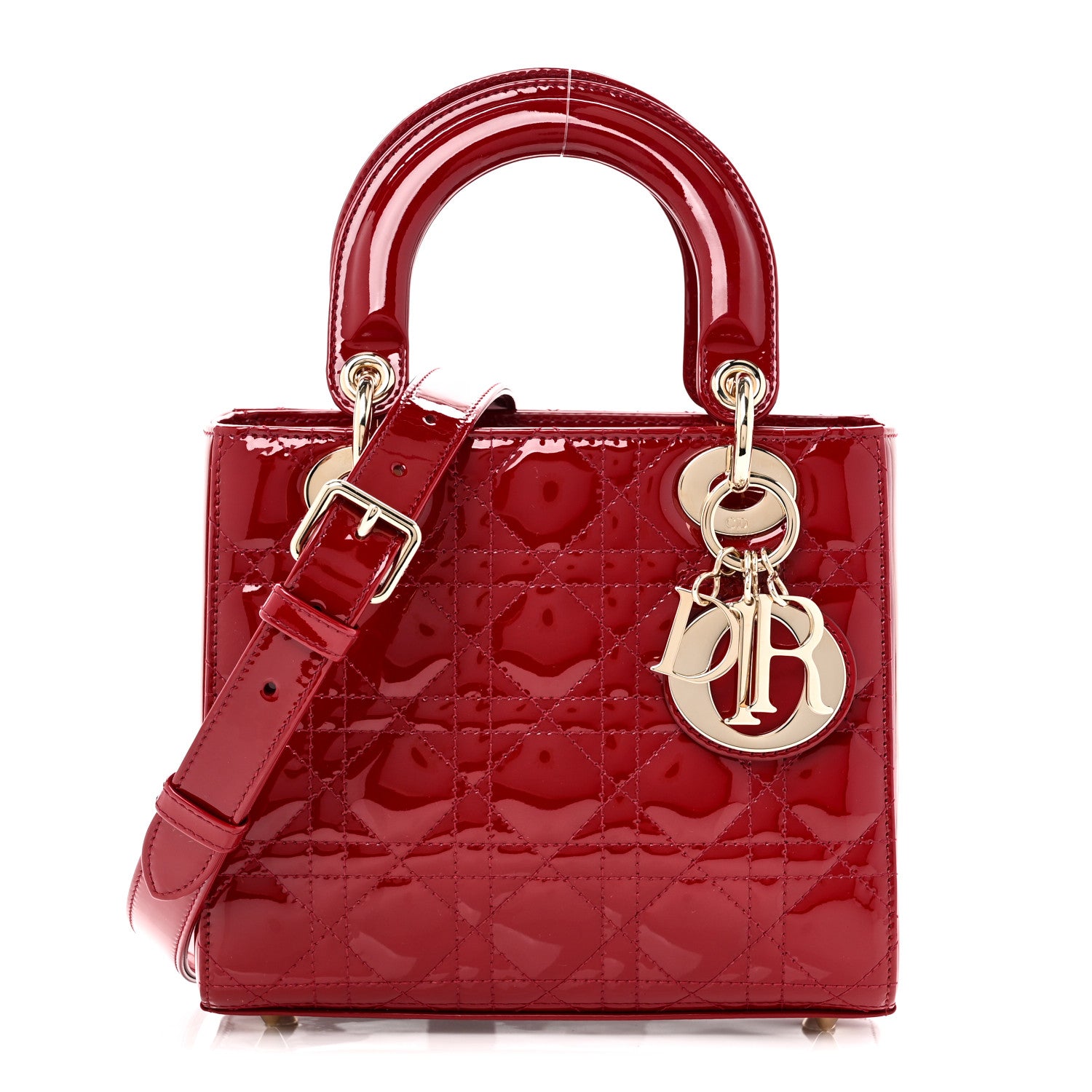 Christian Dior Patent Cannage Small Lady Dior Cherry Red 1 of 10