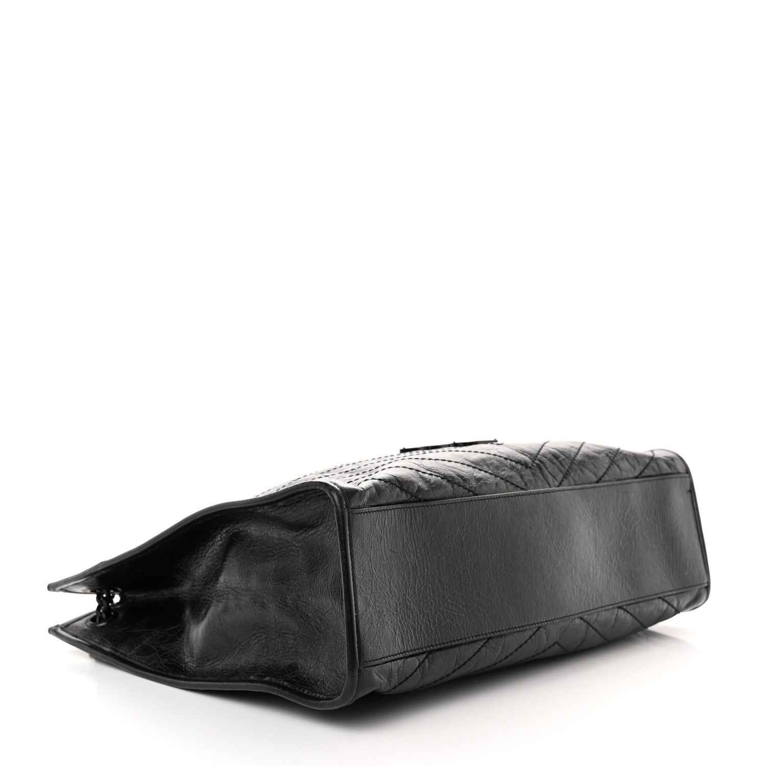 Saint Laurent Crinkled Calfskin Matelasse Monogram Large Niki Shopper Tote Black 4 of 17