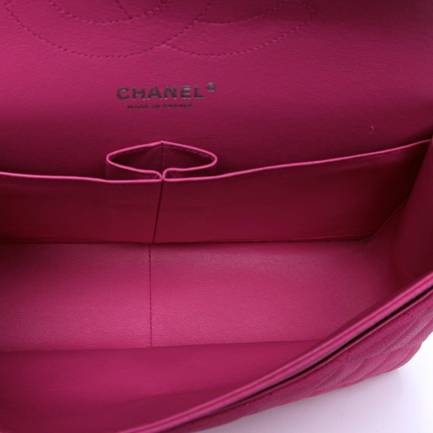 Iridescent Caviar Quilted Jumbo Double Flap Pink