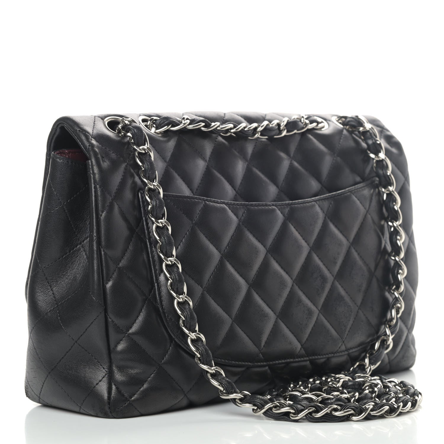 Chanel Lambskin Quilted Jumbo Single Flap Black 2 of 7