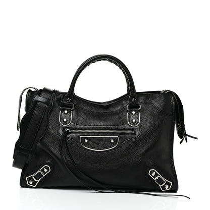 Balenciaga Chevre Silver Metallic Edge Hardware City Black 3 of 11