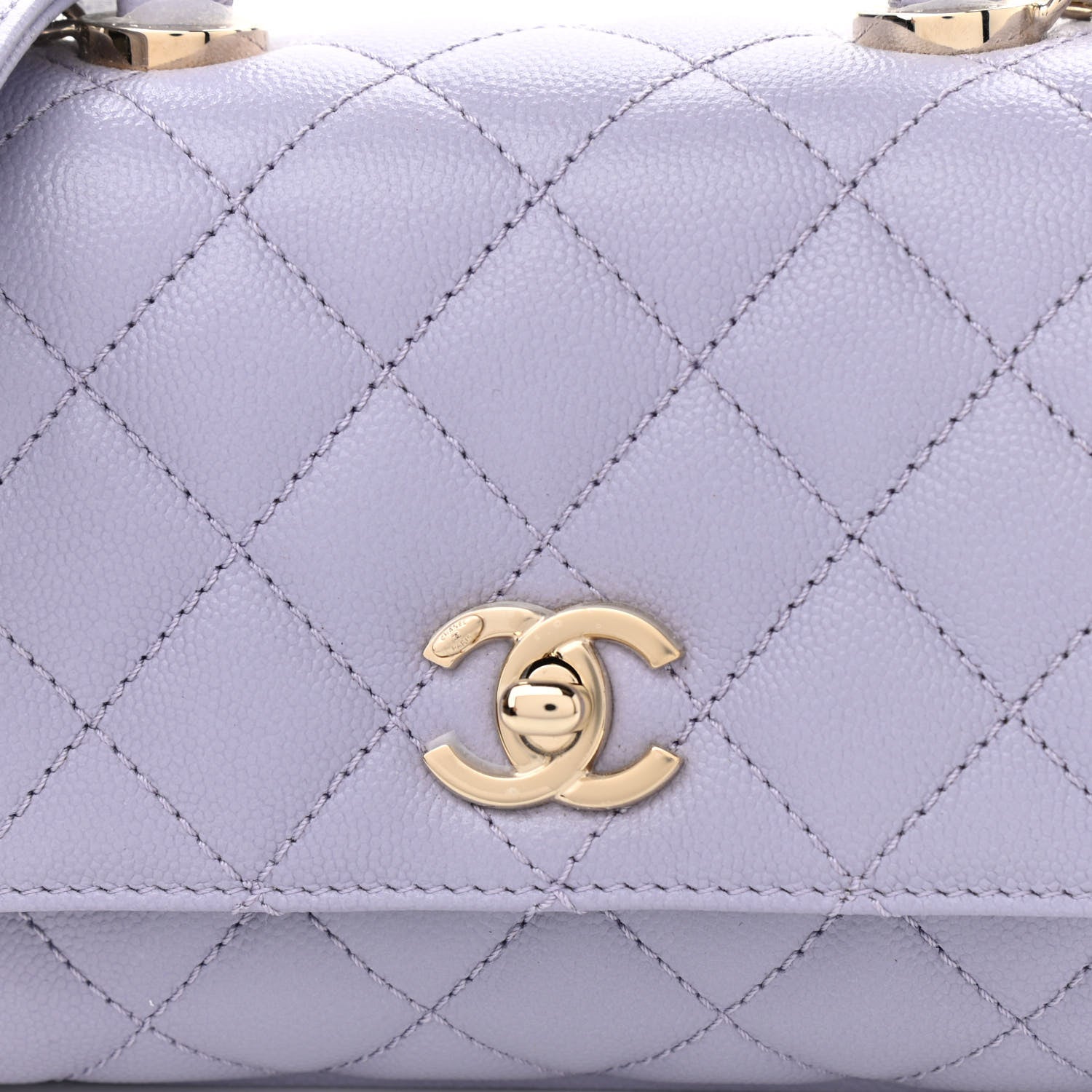 Chanel Caviar Quilted Extra Mini Coco Handle Flap Light Purple 8 of 11